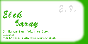 elek varay business card